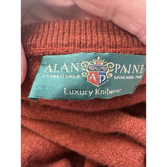 VTG Alan Paine 100% Lambs Wool Pullover Men’s Sweater Damage sz large - Picture 6 of 9